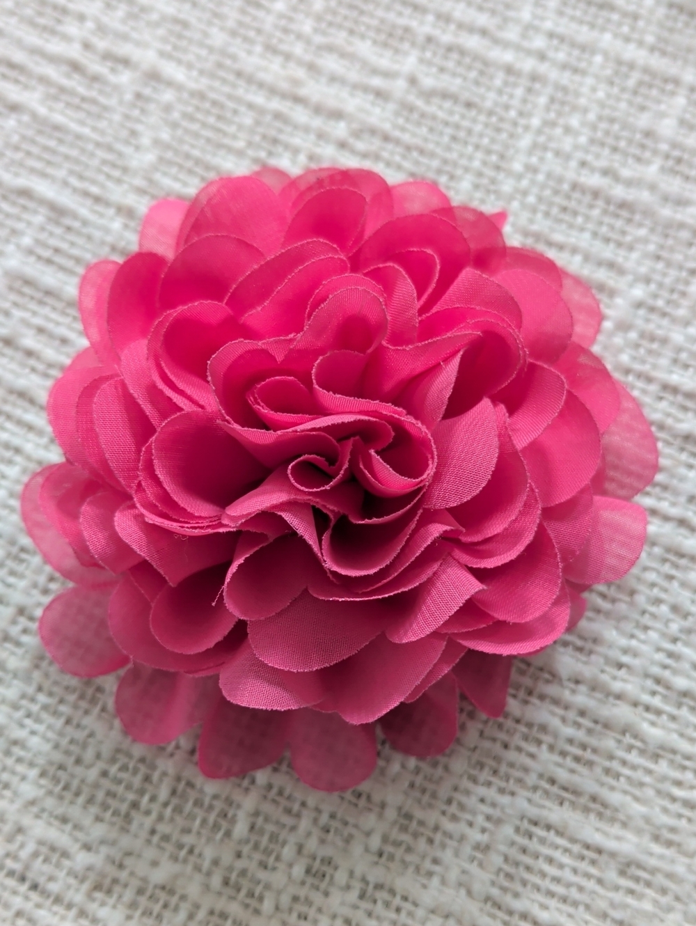 Vibrant Hot Pink Layered Fabric Flower Clip And Pin